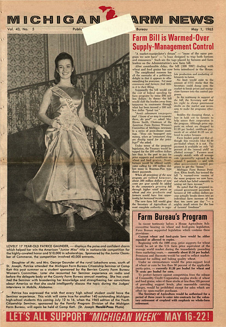Michigan farm news. (1965 May)
