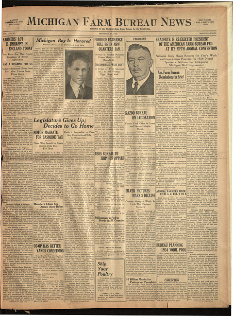 Michigan Farm Bureau news. (1923 December 21)