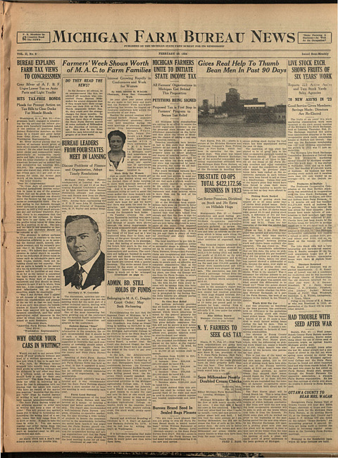 Michigan Farm Bureau news. (1924 February 29)