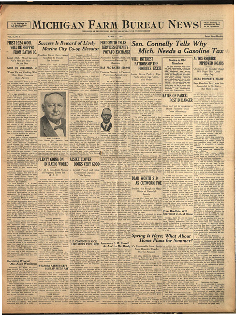 Michigan Farm Bureau news. (1924 April 11)