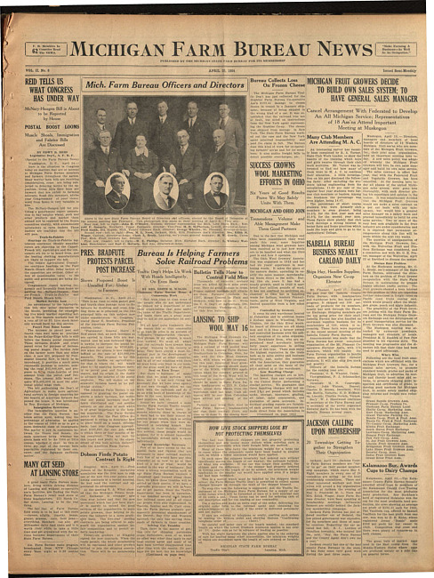 Michigan Farm Bureau news. (1924 April 25)