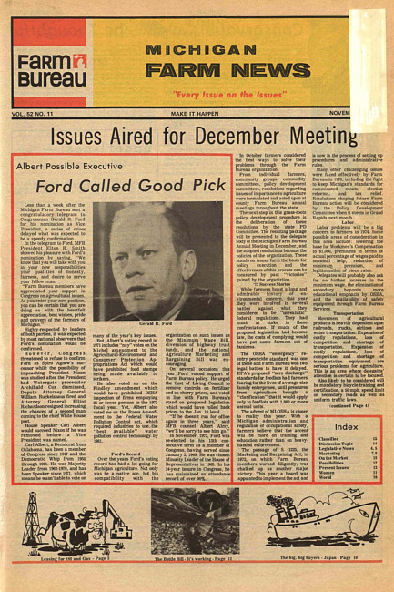 Michigan farm news. (1973 November)