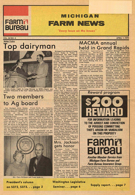 Michigan farm news. (1975 April)