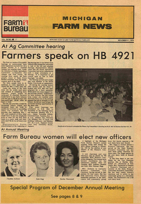 Michigan farm news. (1975 November)