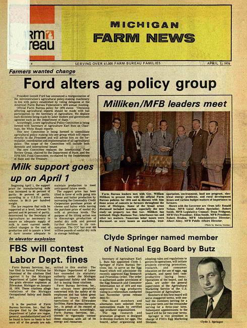 Michigan farm news. (1976 April)