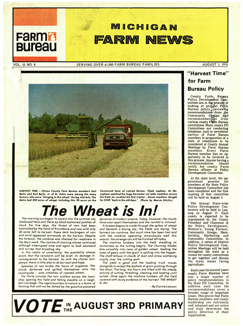 Michigan farm news. (1976 August)