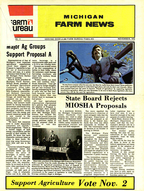 Michigan farm news. (1976 November)
