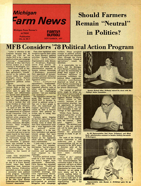 Michigan farm news. (1977 September)