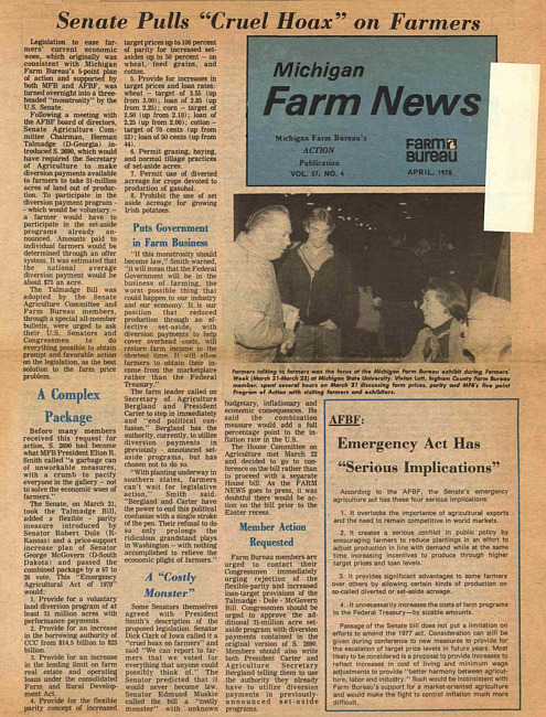 Michigan farm news. (1978 April)