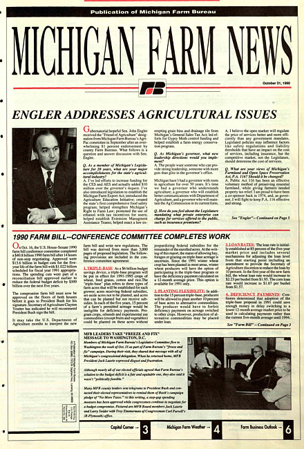 Michigan farm news : publication of Michigan Farm Bureau. (1990 October)