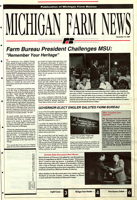 Michigan farm news : publication of Michigan Farm Bureau. (1990 December)