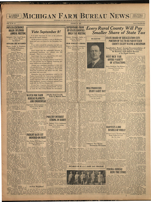 Michigan Farm Bureau news. (1924 August 29)