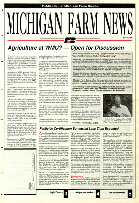 Michigan farm news : publication of Michigan Farm Bureau. (1991 April 30)