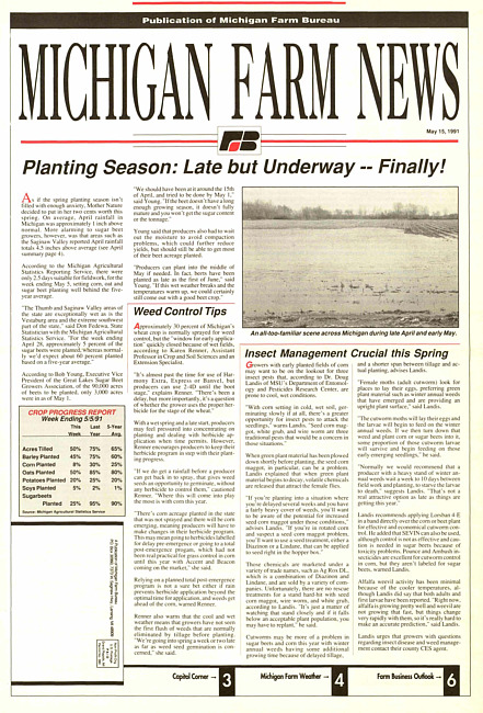Michigan farm news : publication of Michigan Farm Bureau. (1991 May 15)