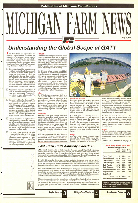 Michigan farm news : publication of Michigan Farm Bureau. (1991 May 31)