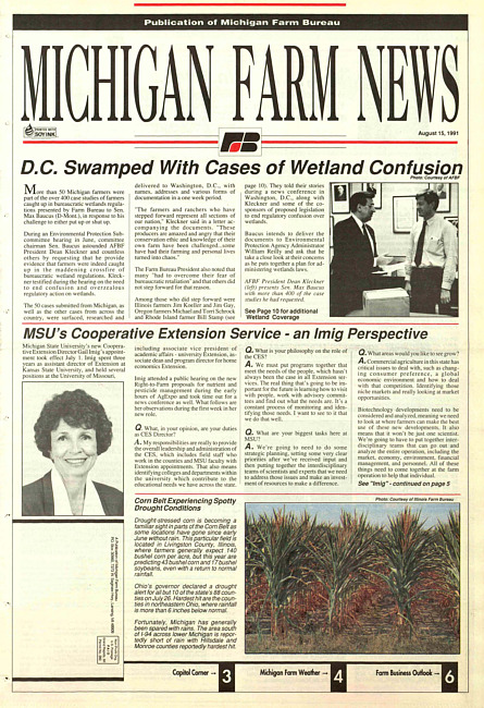 Michigan farm news : publication of Michigan Farm Bureau. (1991 August 15)