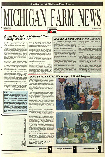 Michigan farm news : publication of Michigan Farm Bureau. (1991 August 30)