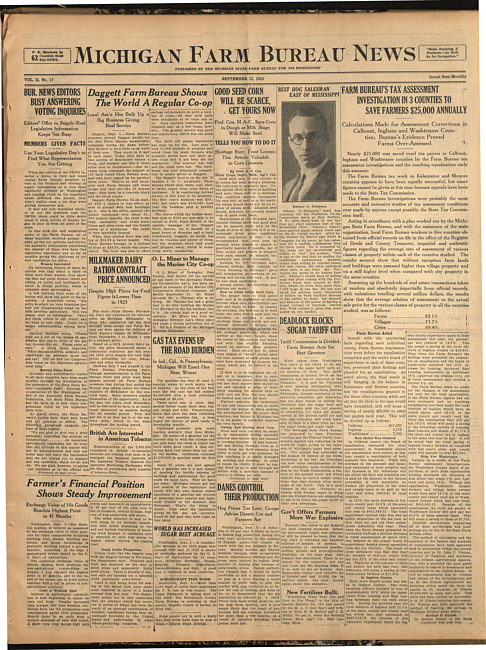 Michigan Farm Bureau news. (1924 September 12)