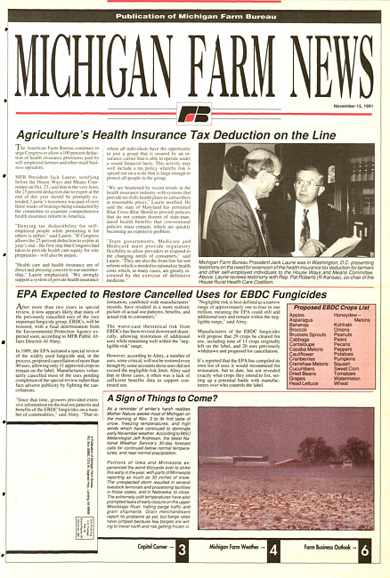 Michigan farm news : publication of Michigan Farm Bureau. (1991 November 15)