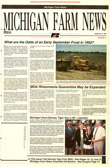 Michigan farm news : publication of Michigan Farm Bureau. (1992 September 15)