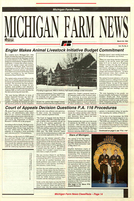 Michigan farm news : publication of Michigan Farm Bureau. (1993 March 30)