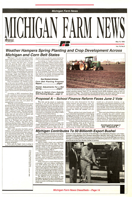 Michigan farm news : publication of Michigan Farm Bureau. (1993 May 15)