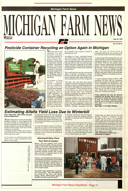 Michigan farm news : publication of Michigan Farm Bureau. (1993 May 30)