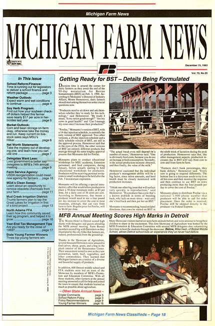 Michigan farm news : publication of Michigan Farm Bureau. (1993 December 15)