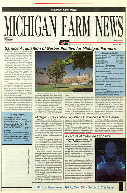 Michigan farm news : publication of Michigan Farm Bureau. (1994 June 24)