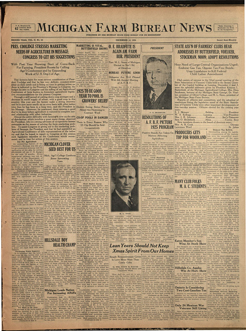 Michigan Farm Bureau news. (1924 December 12)