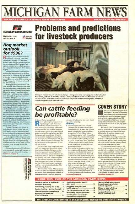 Michigan farm news : publication of Michigan Farm Bureau. (1996 March 30)