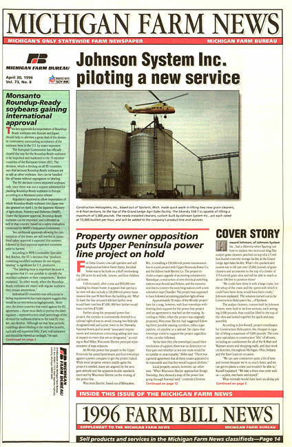 Michigan farm news : publication of Michigan Farm Bureau. (1996 April 30)