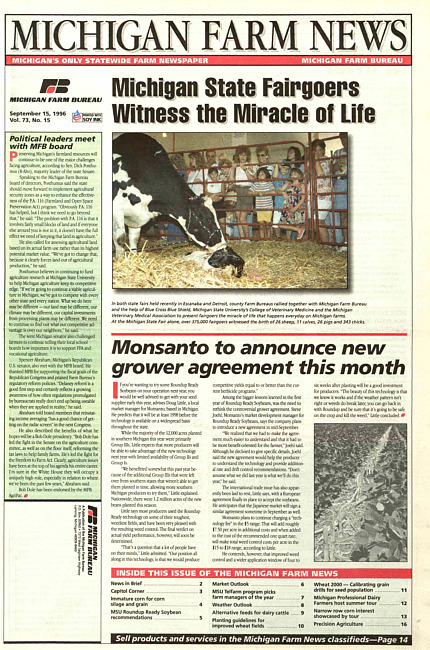 Michigan farm news : publication of Michigan Farm Bureau. (1996 September 15)
