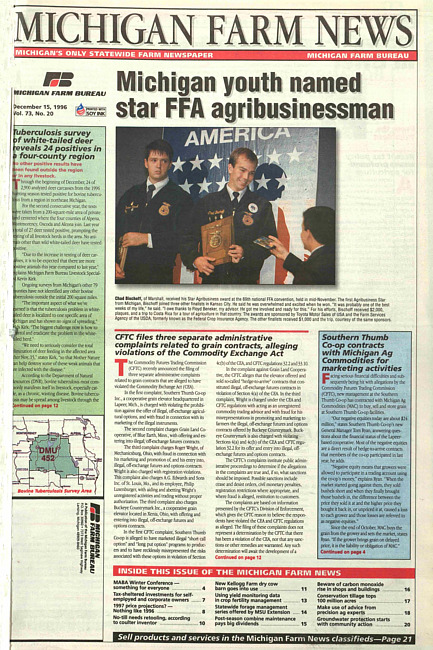 Michigan farm news : publication of Michigan Farm Bureau. (1996 December 15)