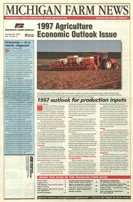 Michigan farm news : publication of Michigan Farm Bureau. (1997 January 30)