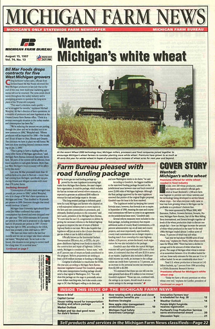 Michigan farm news : publication of Michigan Farm Bureau. (1997 August 15)