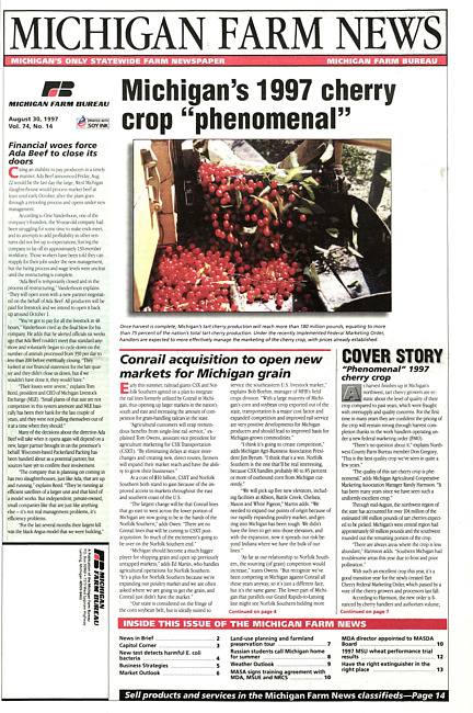 Michigan farm news : publication of Michigan Farm Bureau. (1997 August 30)