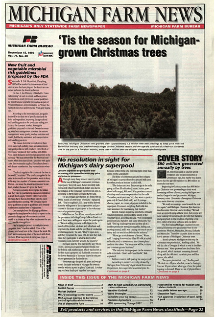 Michigan farm news : publication of Michigan Farm Bureau. (1997 December 15)