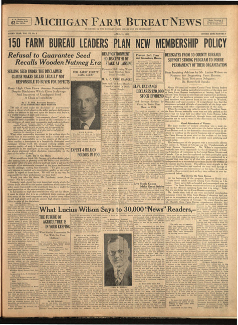 Michigan Farm Bureau news. (1925 April 24)