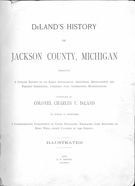 DeLand's History of Jackson County, Michigan. Chapter 11