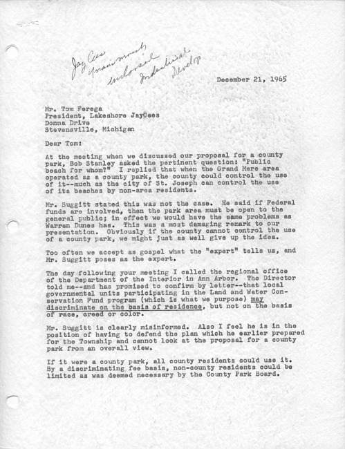 Frank Lahr letter #2