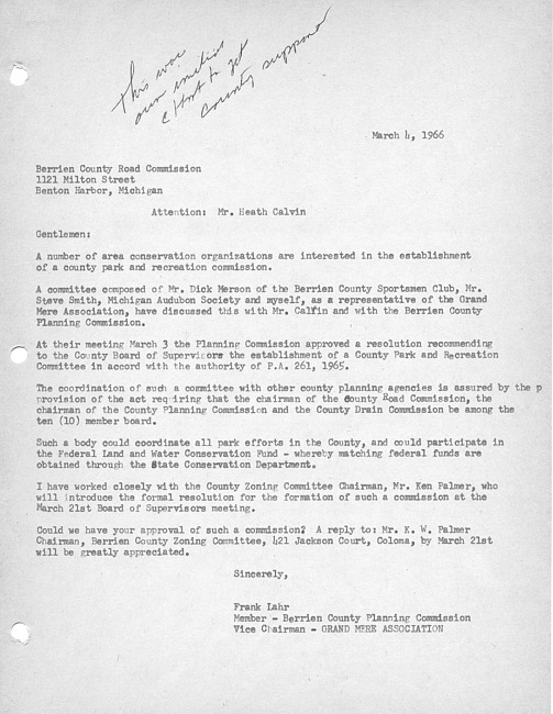 Frank Lahr letter #6