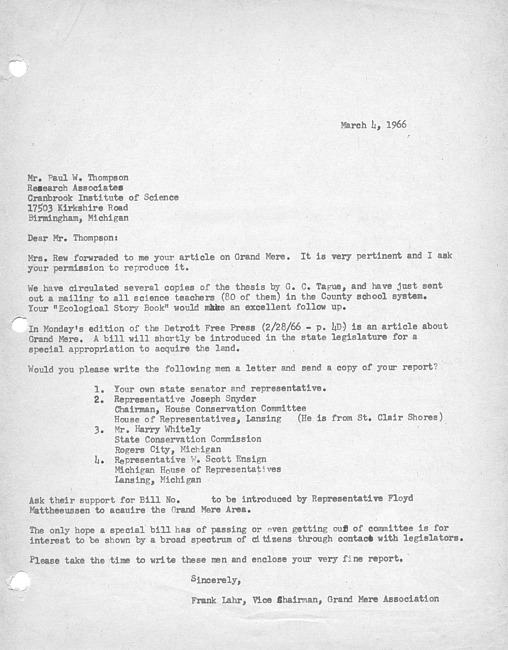 Frank Lahr letter #8