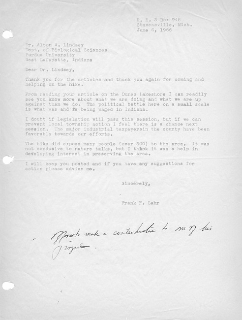 Frank Lahr letter #9