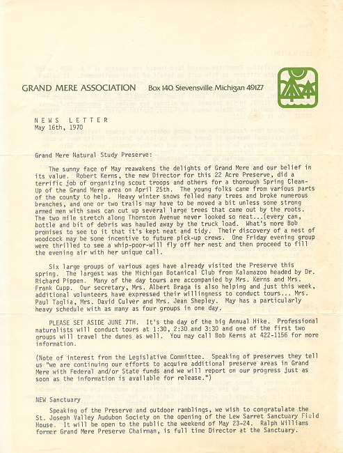 May 1970 newsletter