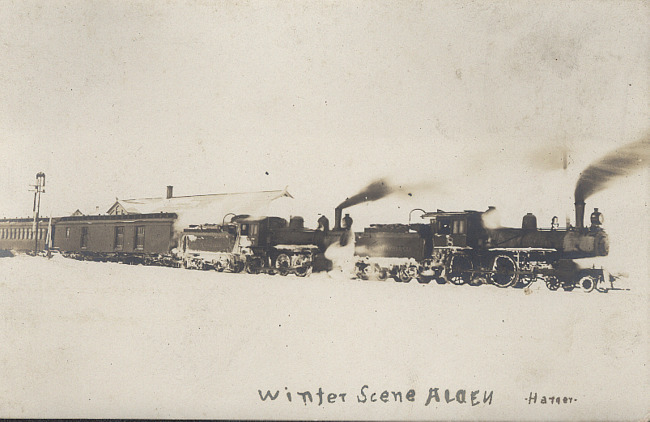 Alden Depot winter scene