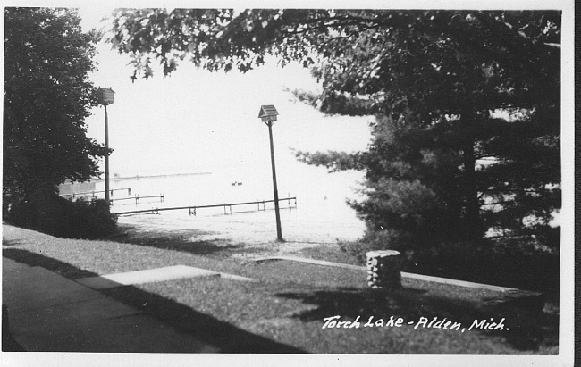 Torch Lake looking south to town dock