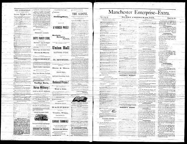 Manchester enterprise. (1873 December 25), Christmas Edition