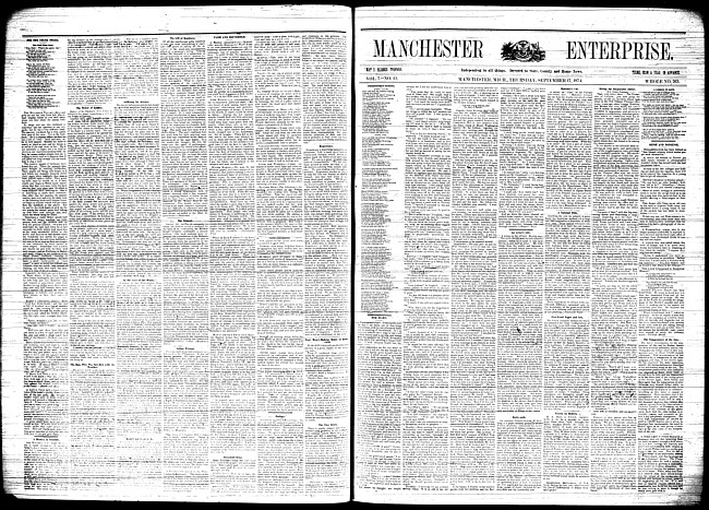 Manchester enterprise. Vol. 7 no. 51 (1874 September 17)
