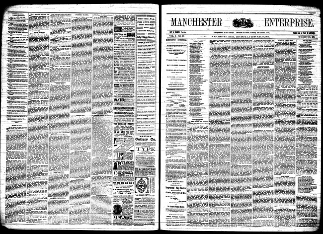 Manchester enterprise. Vol. 9 no. 20 (1876 February 10)